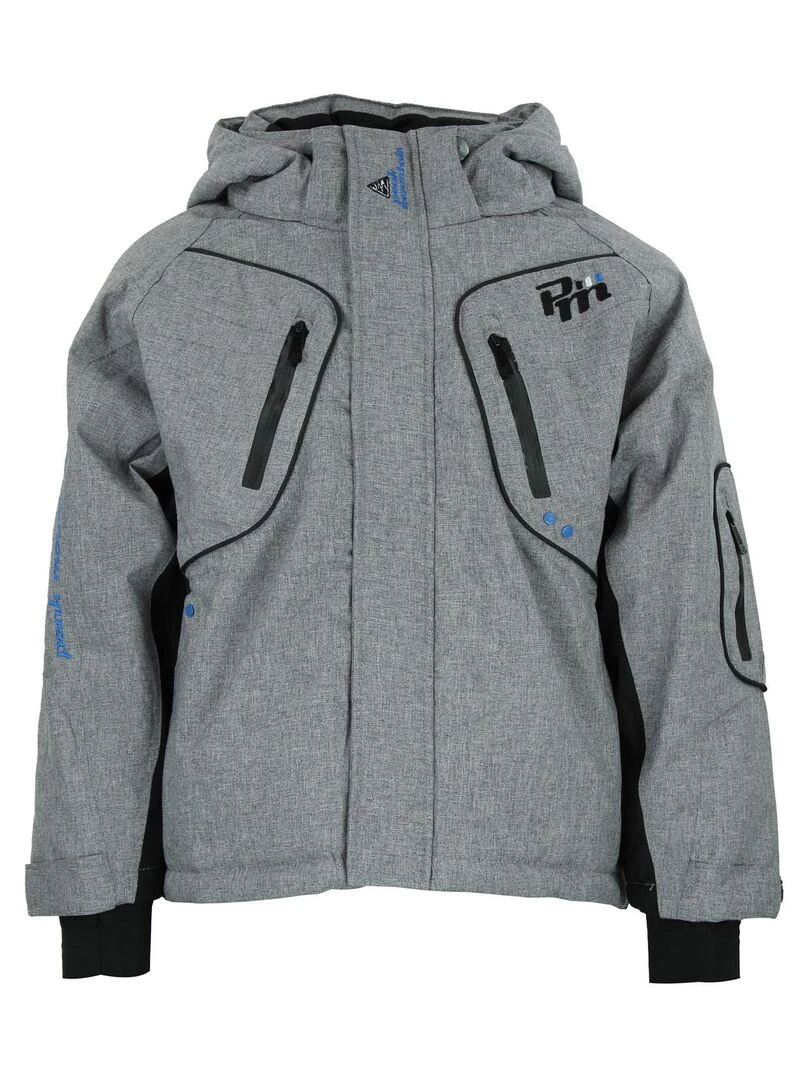 Blouson de ski garçon ECAMATE PEAK MOUNTAIN Gris