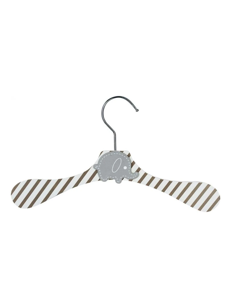 Lot de 20 cintres en bois 28 cm pour bébé enfant avec crochet pivotant Monsieur Bébé Blanc Marron Gris