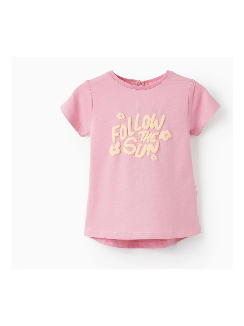T shirt à manches courtes pour bébé fille 'Follow The Sun' manches courtes THE WAVE TRIBE Rose clair