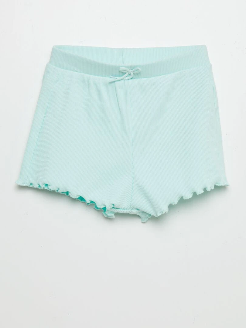 Lot de shorts côtelé   2 pièces   Vert / rose