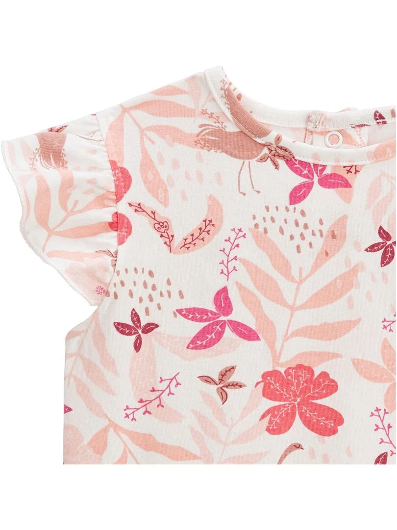 Ensemble bébé t shirt et short en gaze de coton Lipsi   Rose