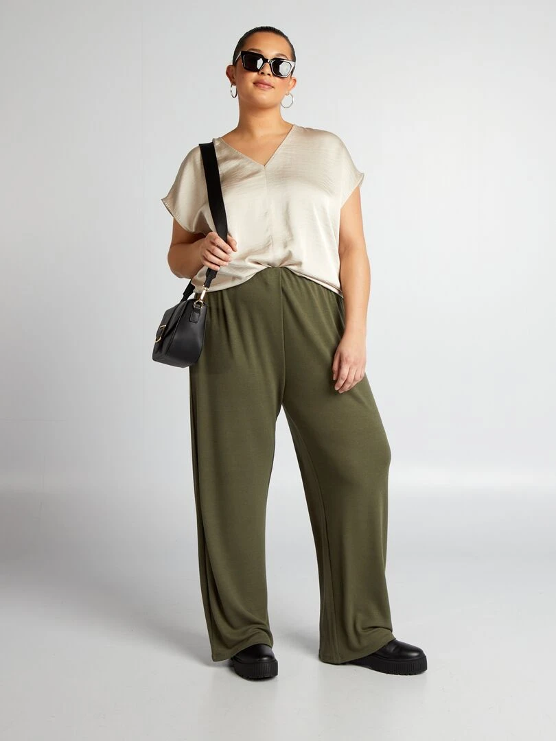 Blouse satinée 'Vero Moda Curve' Beige