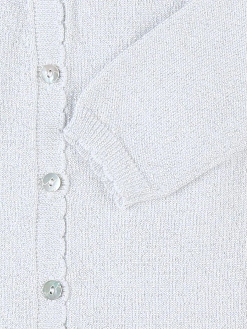 Cardigan lurex argenté en tricot fin    Noukie's   Blanc