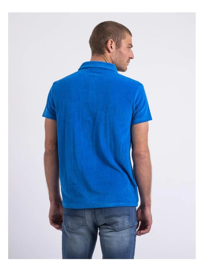 Polo manches courtes éponge PIBARK   Bleu roi
