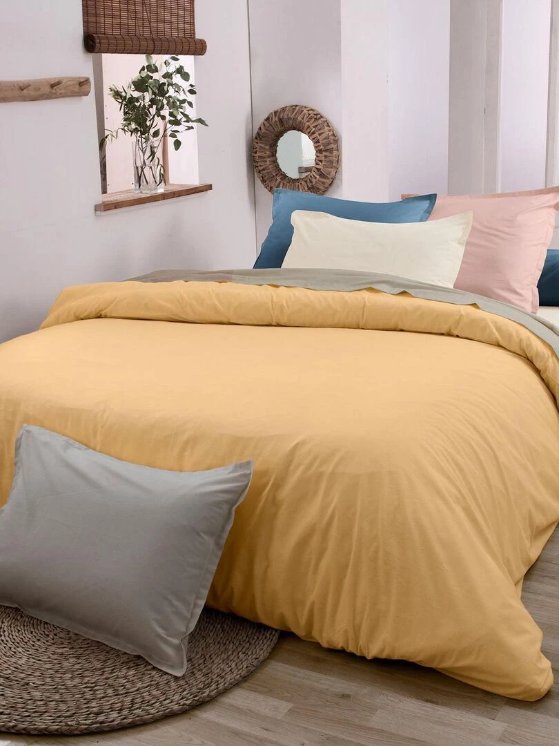 Drap plat en 100% coton biologique Jaune