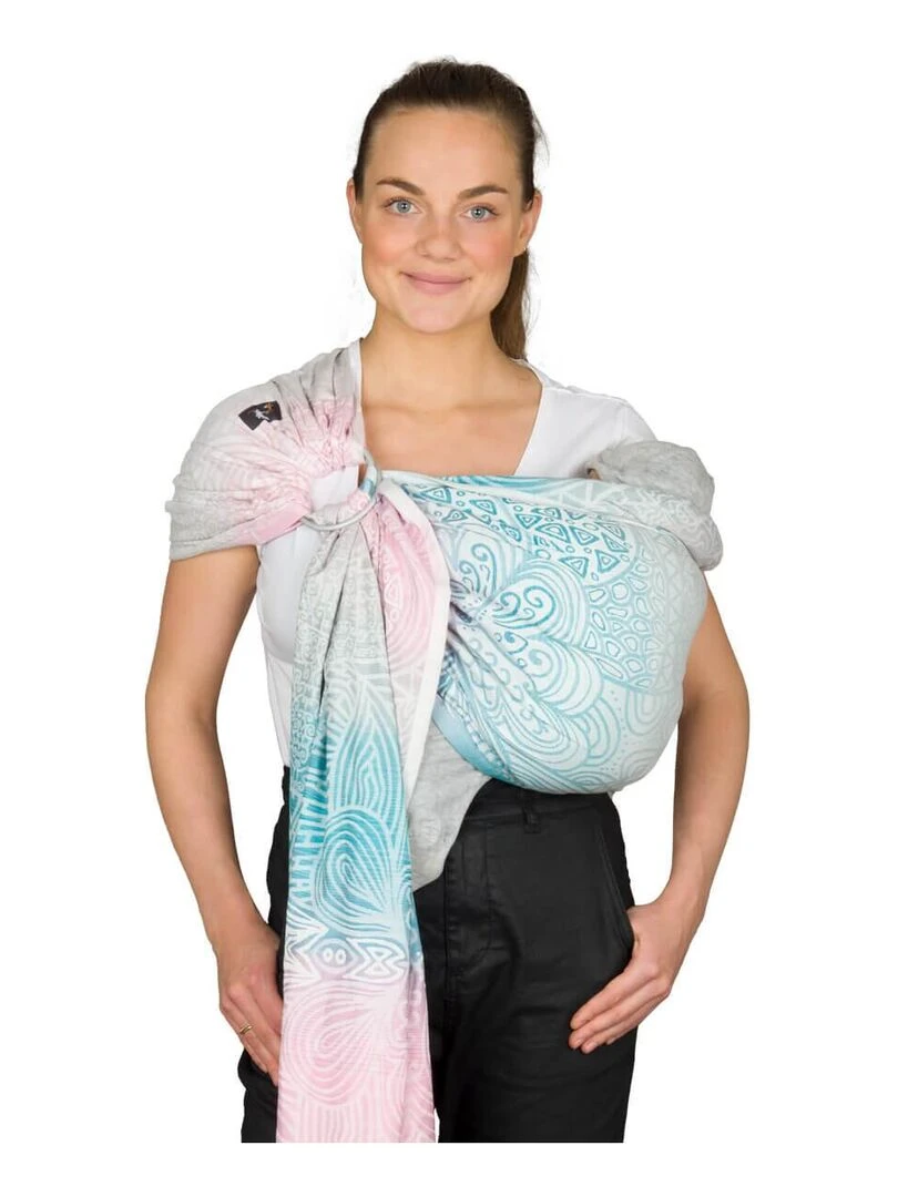 Hoppediz Écharpe de portage Ring Sling (bio) Bleu Rose Blanc