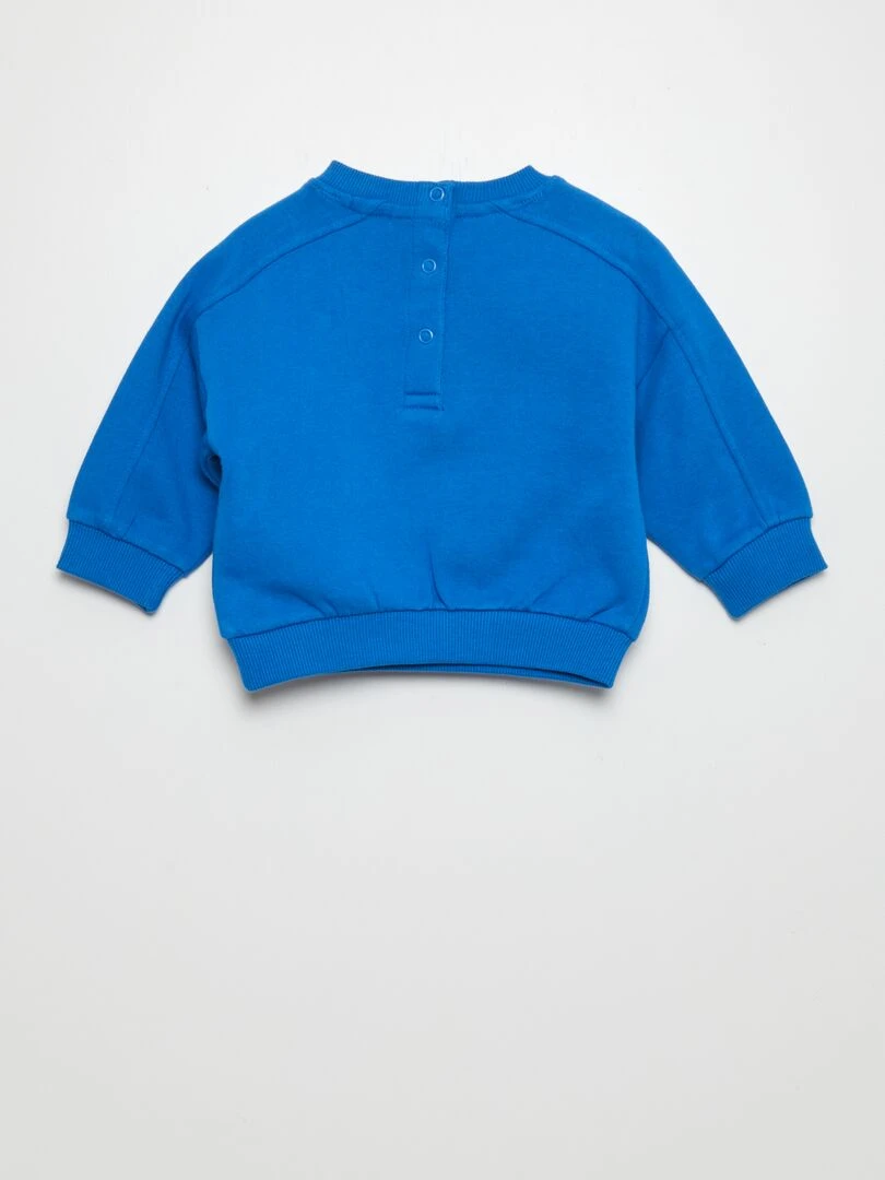 Sweat à imprimé maille bouclette   Bleu