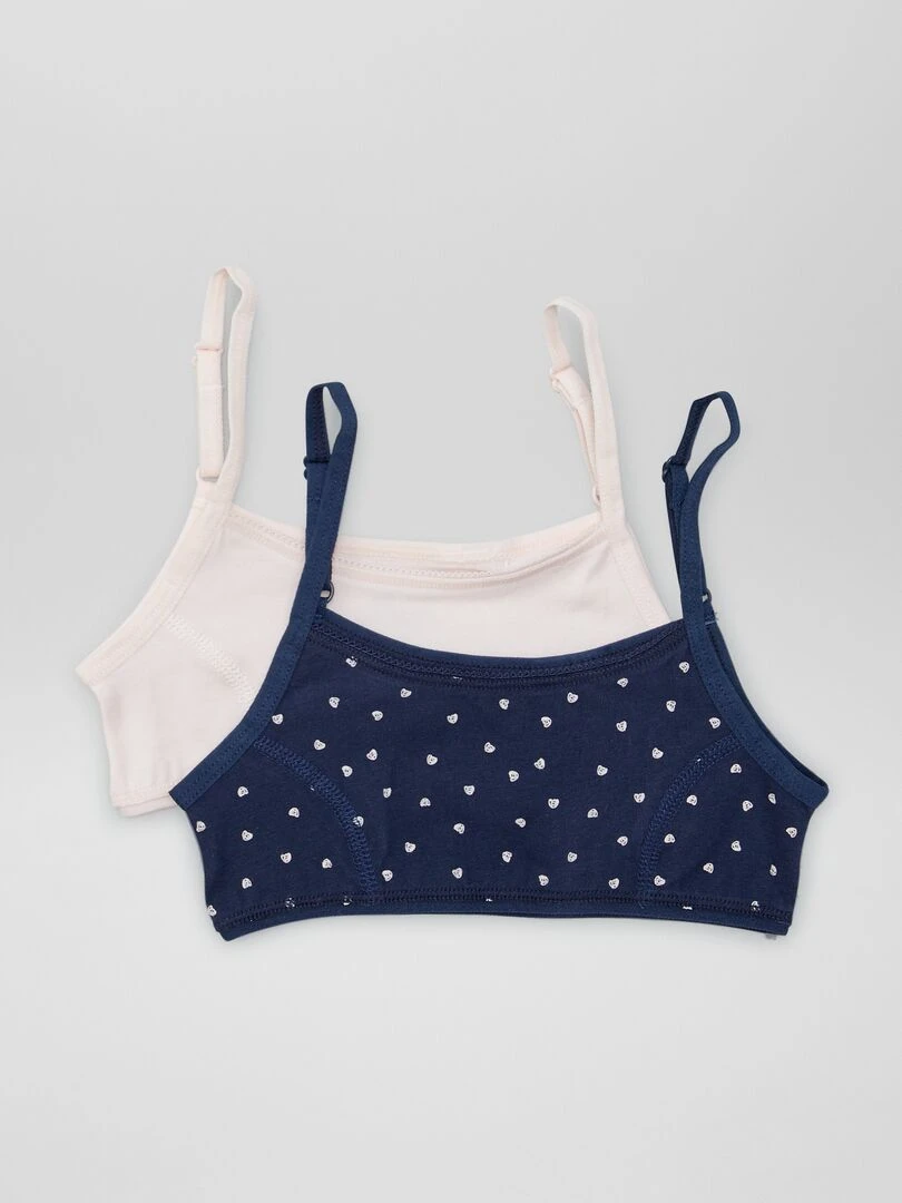 Brassière en maille jersey avec bretelles réglables Bleu