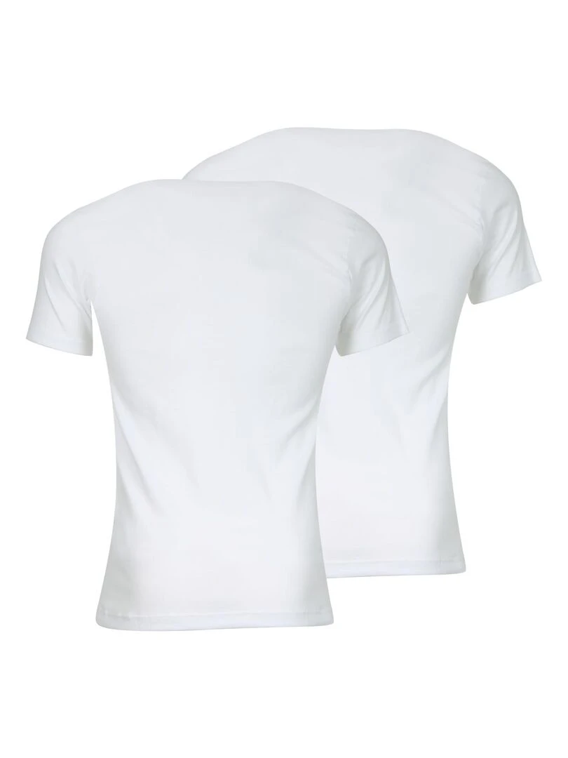 Lot de 2 tee shirts col rond homme Coton Bio   Blanc