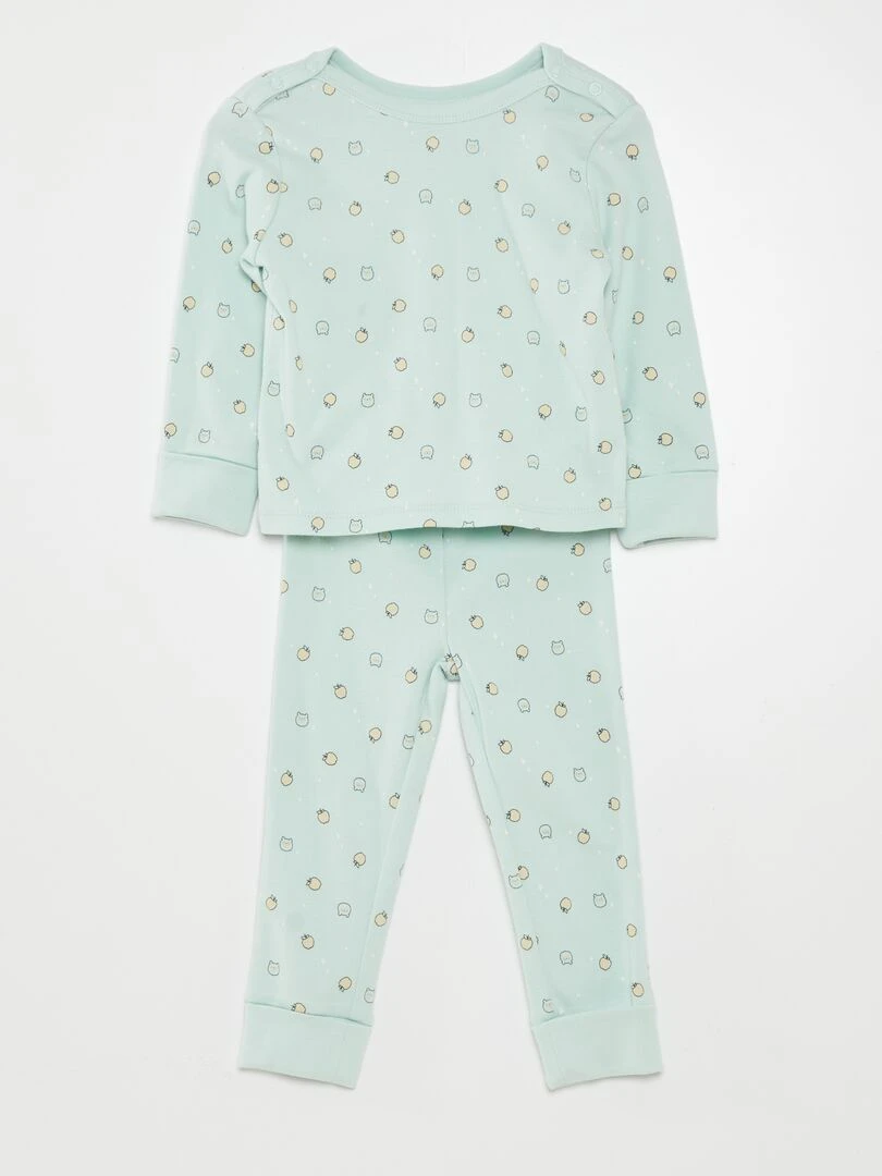 Ensemble de pyjama t shirt + pantalon 2 pièces Vert