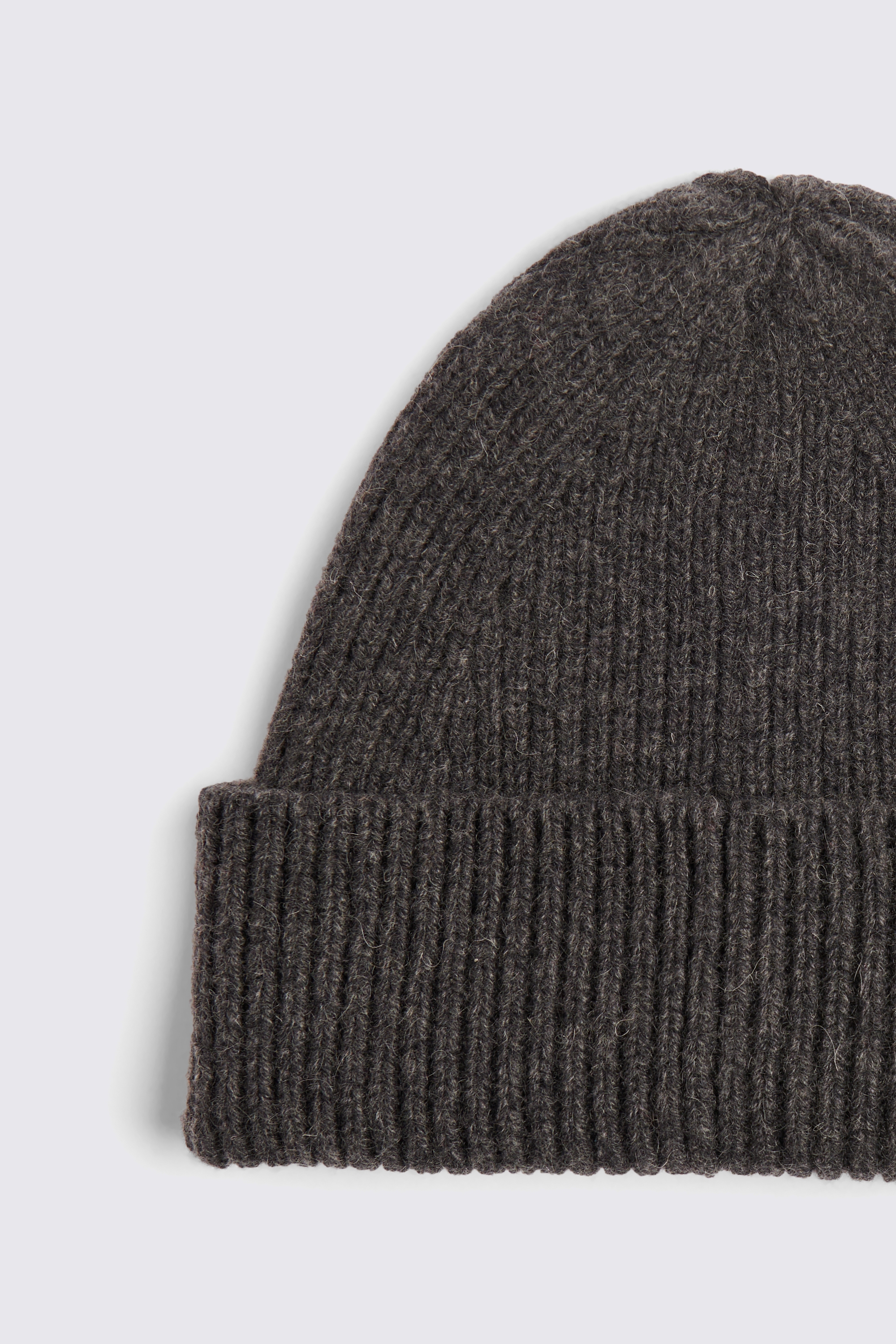 Charcoal Cashmere Blend Ribbed Beanie   Buy Online at Moss