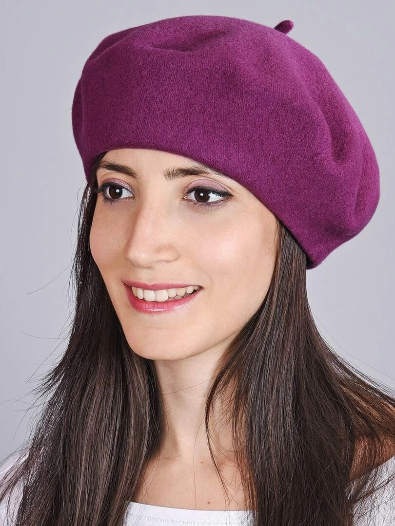 Béret Feutre de Laine Yva Made in UE Violet aubergine