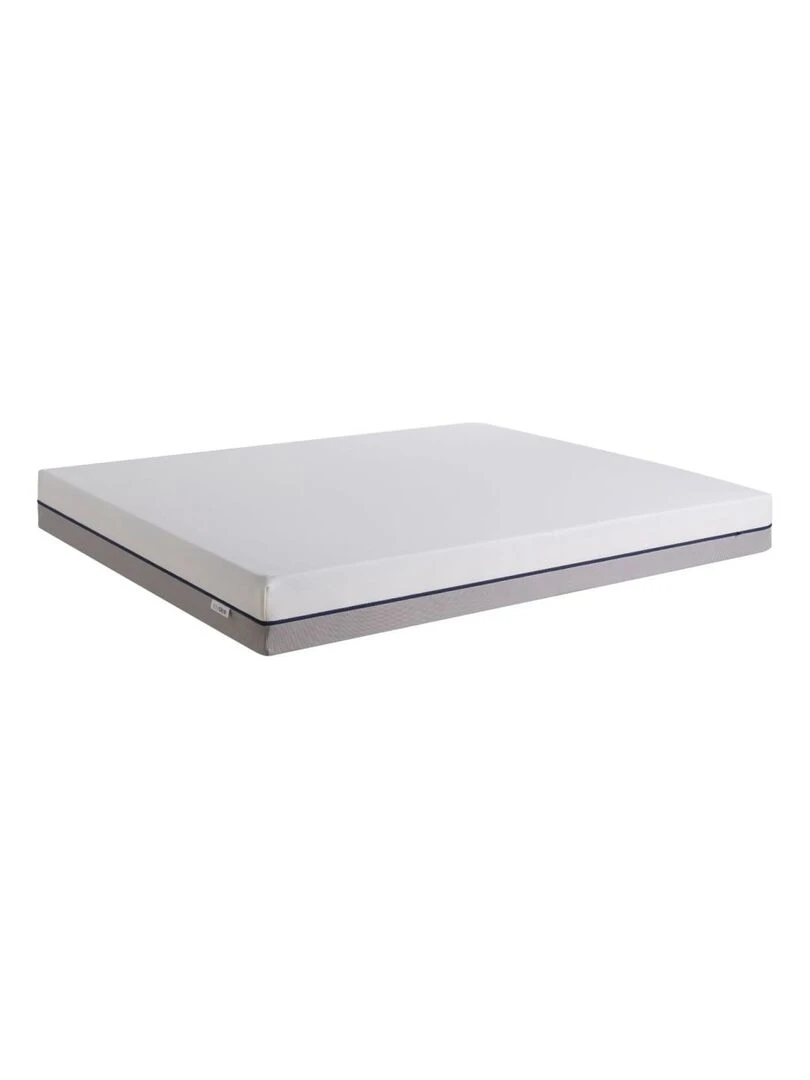 Bleu Câlin Matelas mousse gel confort mi ferme/ferme épaisseur 20cm Bi face Blanc Gris Bleu
