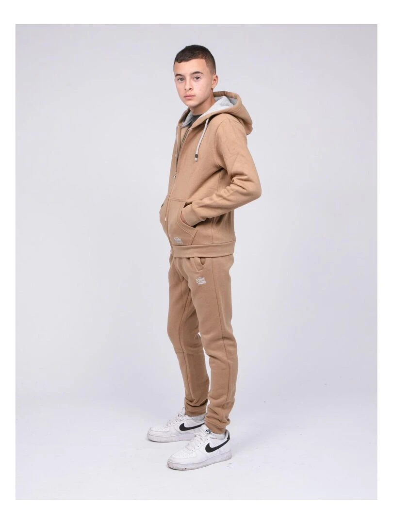 Sweat zippé capuche WAMIN J   Beige