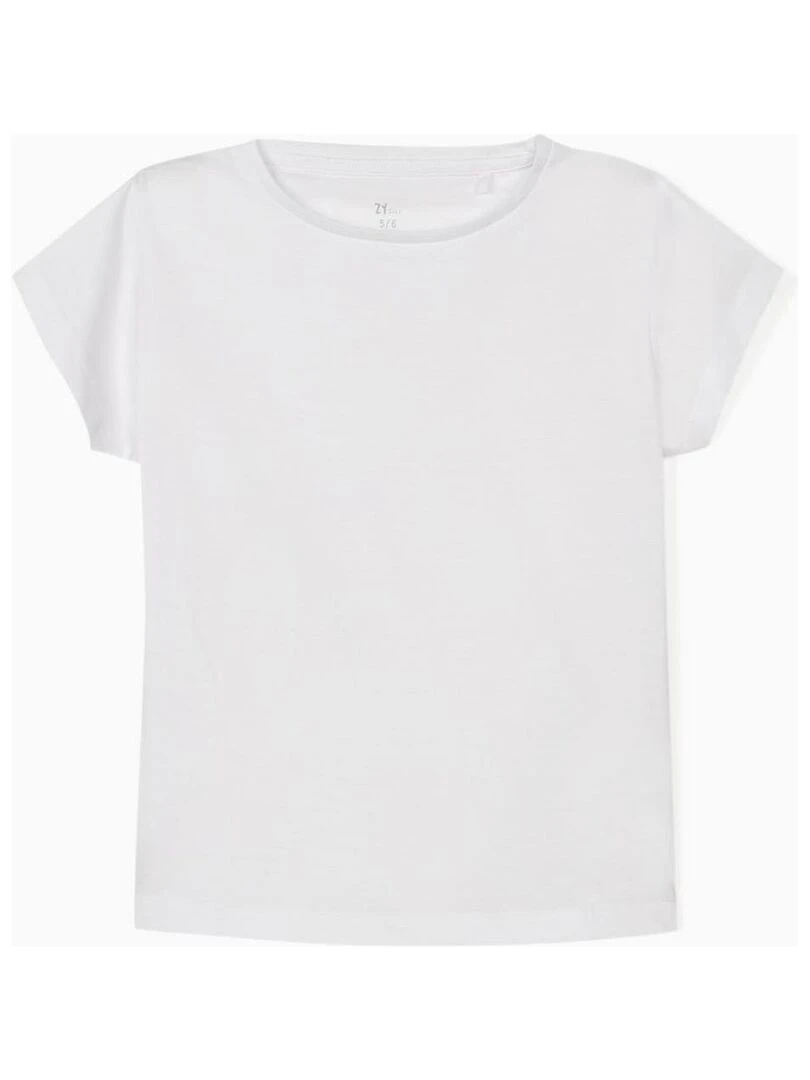 2 T Shirts Unis Fille manches courtes DISRUPTION Blanc