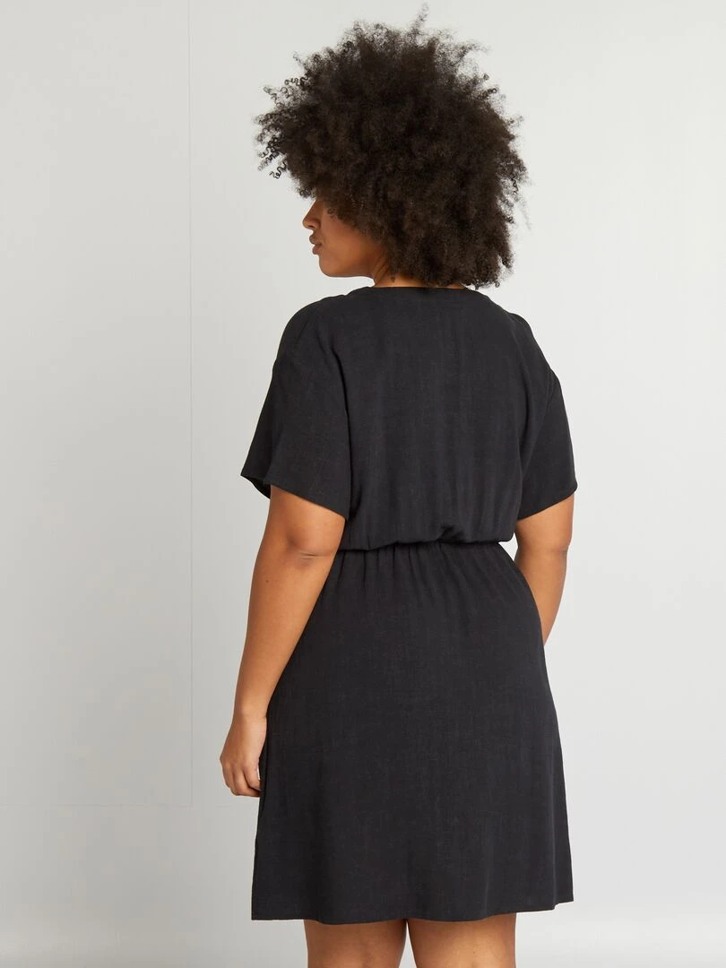 Robe courte cache cœur   noir