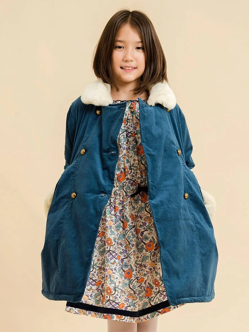 Manteau ANOUSHKA 'LA FAUTE A VOLTAIRE' Bleu canard