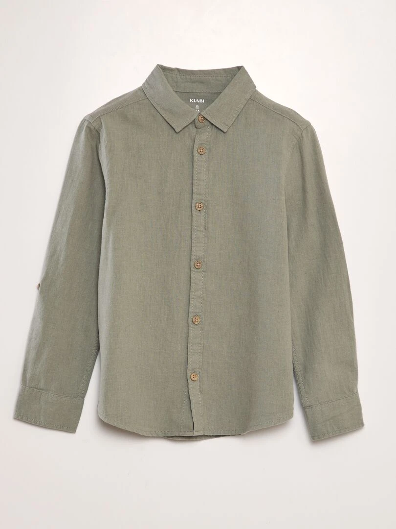 Chemise avec retroussables Vert