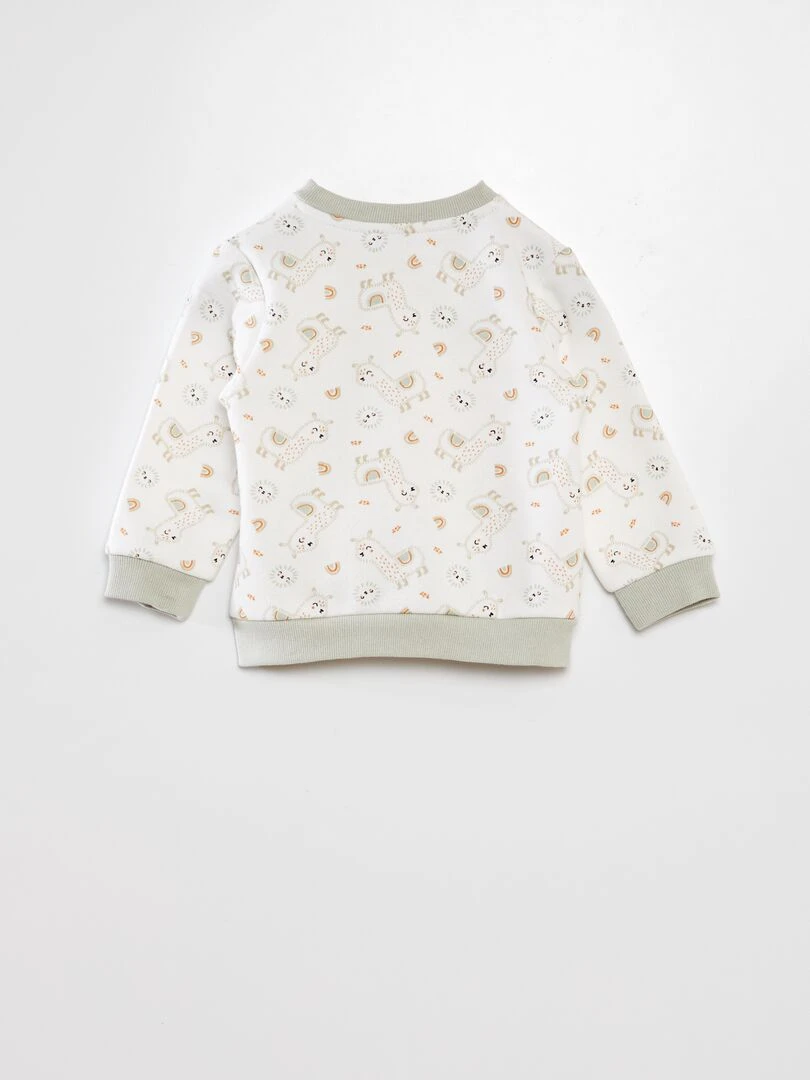 Ensemble sweat + pantalon   Petit Béguin   Blanc/vert