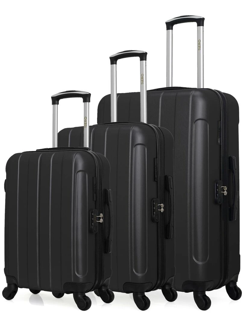 Set de 3 valises rigides FOGO Noir