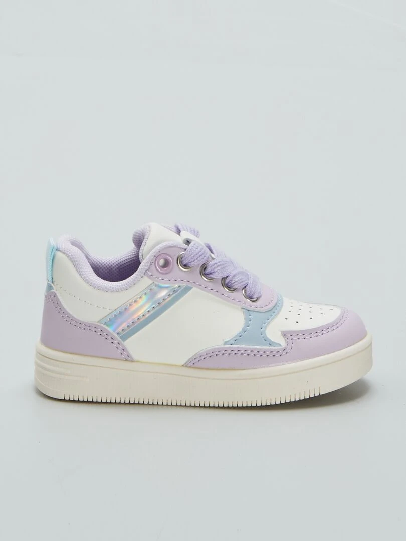 Baskets basses contrastantes Violet