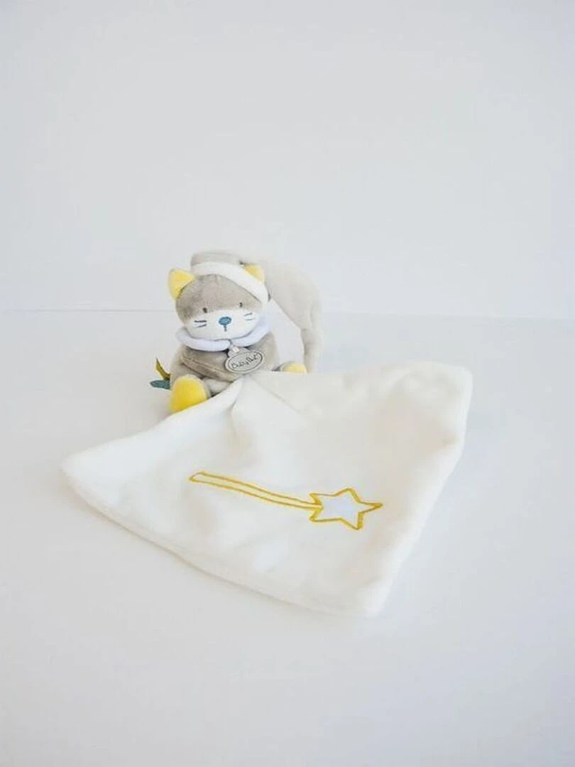 doudou Babynat Chat Gris Luminescent etoile 13cms BN0311 Les Cometes Pantin Gris