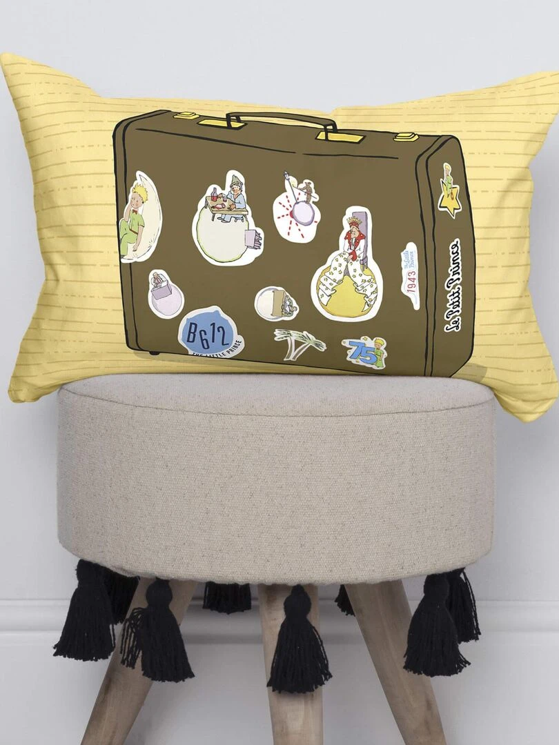Housse de coussin Voyageur "Happyfriday"   Blanc