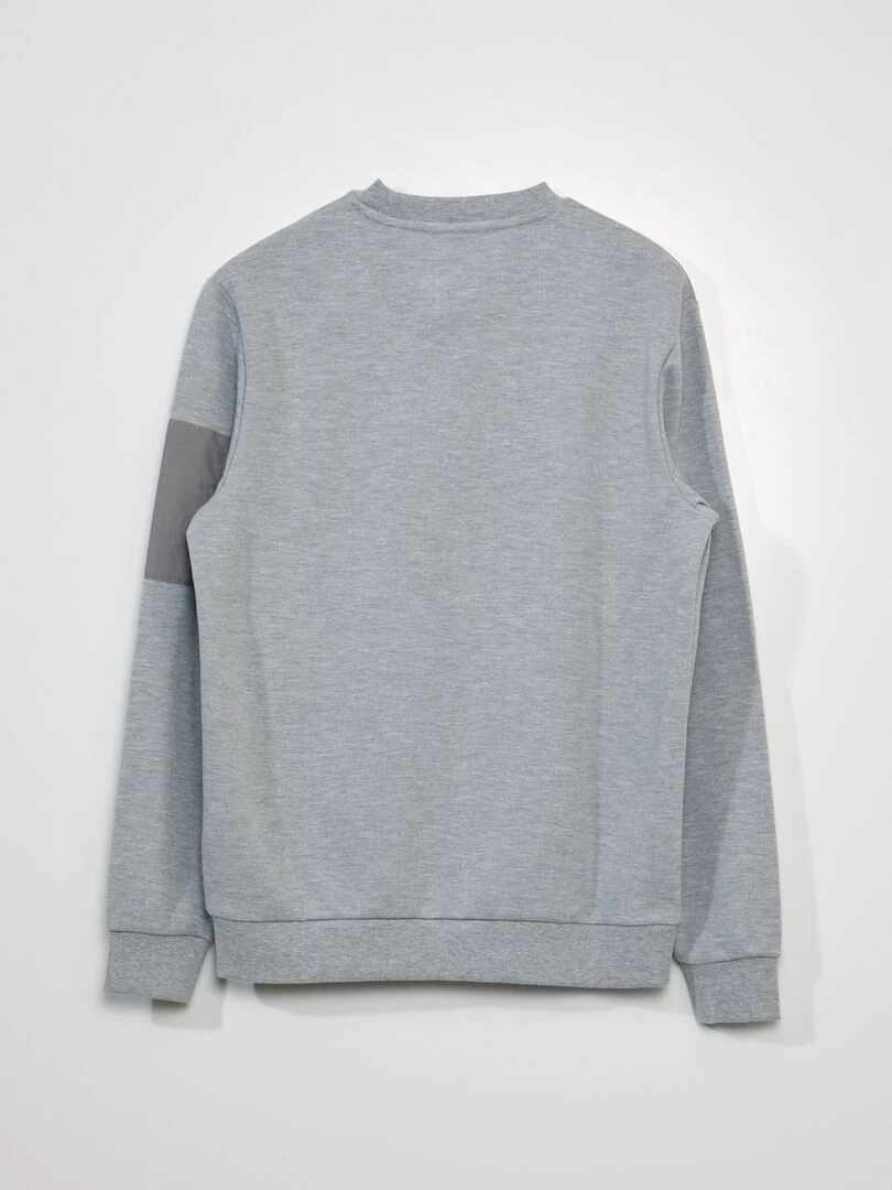 Sweat en piqué de coton Gris