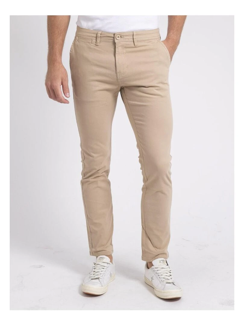 Pantalon chino VALDEK Marron