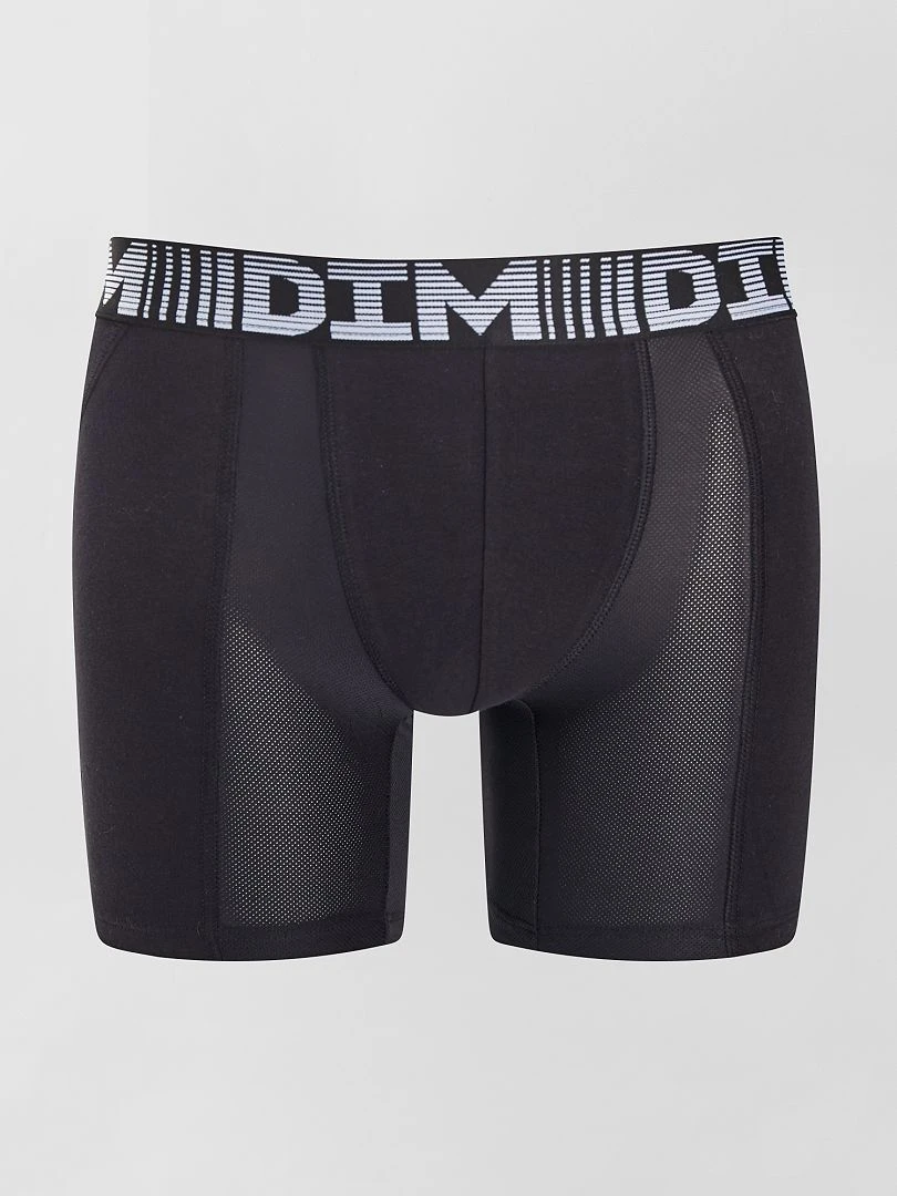 Lot de 2 boxers longs 3D Flex air 'DIM'   gris/noir