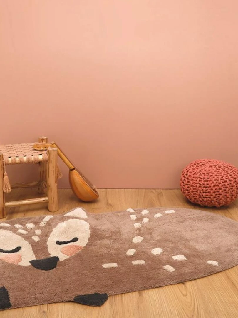 Tapis Lavable Faon Little Deer (70 X 110 Cm)   Marron