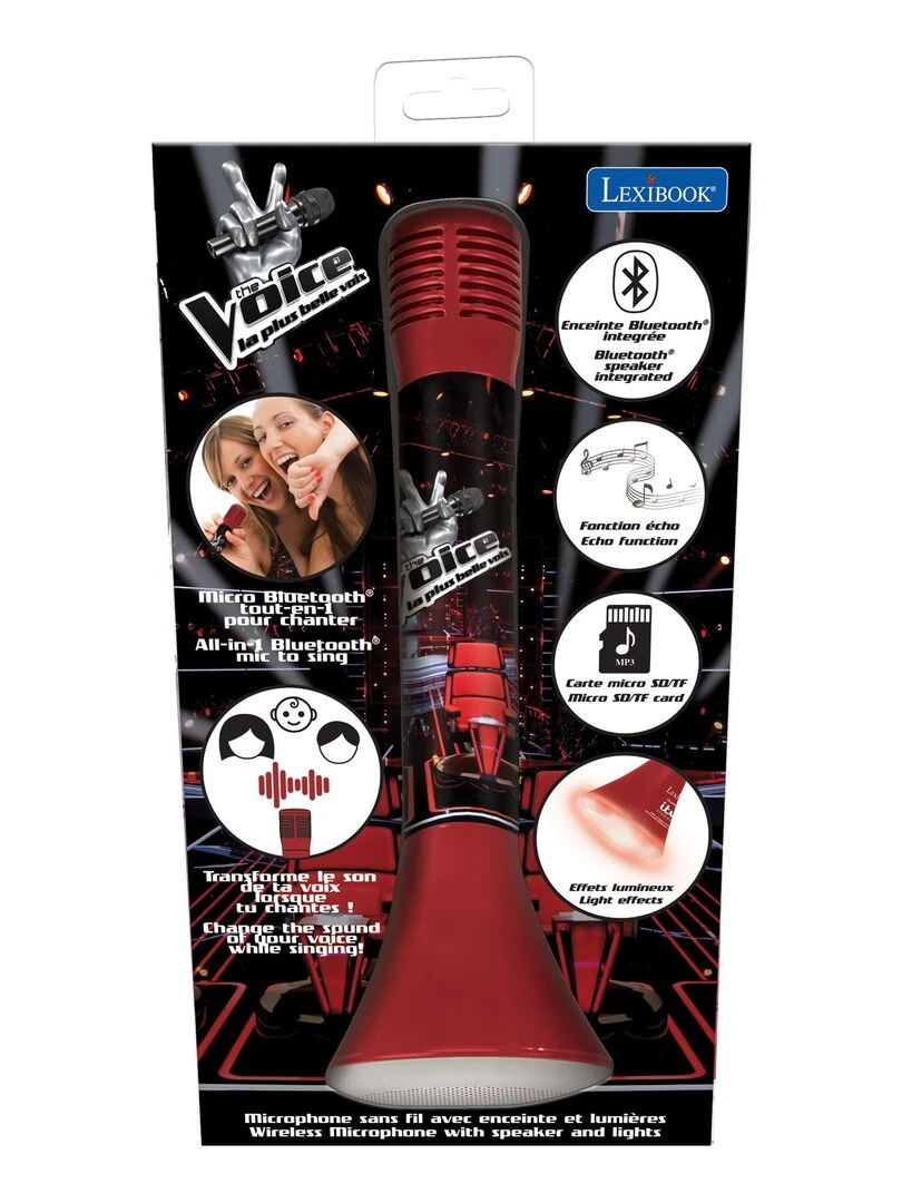 Micro Karaoké Sans Fil Avec Enceinte Bluetooth® Intégrée  Lumières Et Changement De Voix The Voice   N/A