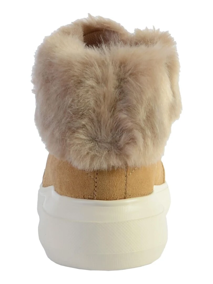 Basket Montante Cuir Geox D Rubidia C   Beige