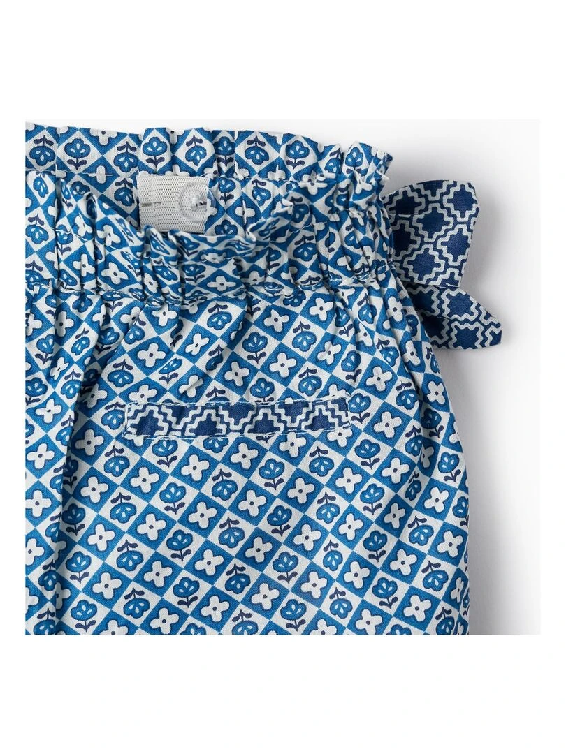 T Shirt + Short avec Nœuds pour Bébé Fille  ATLANTIC COMPANY   Beige clair