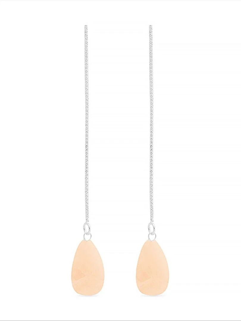 Boucles d'oreilles zoqoyi en argent 925 et agate orange rhodiée Orange