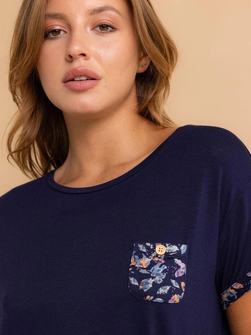 Top manches courtes THEONIE   Bleu