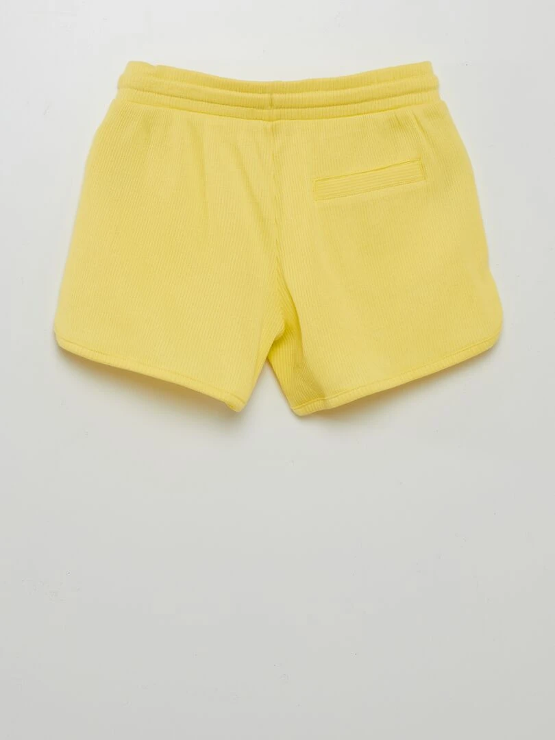Short côtelé avec liens à nouer   jaune