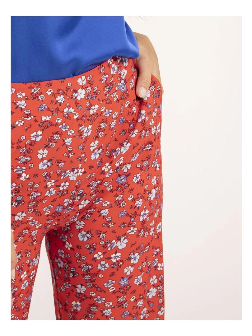 Top col V satin FIKA   Bleu roi