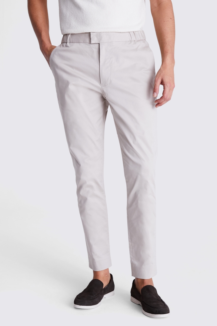 Slim Fit Light Grey Seersucker Trousers   Buy Online at Moss