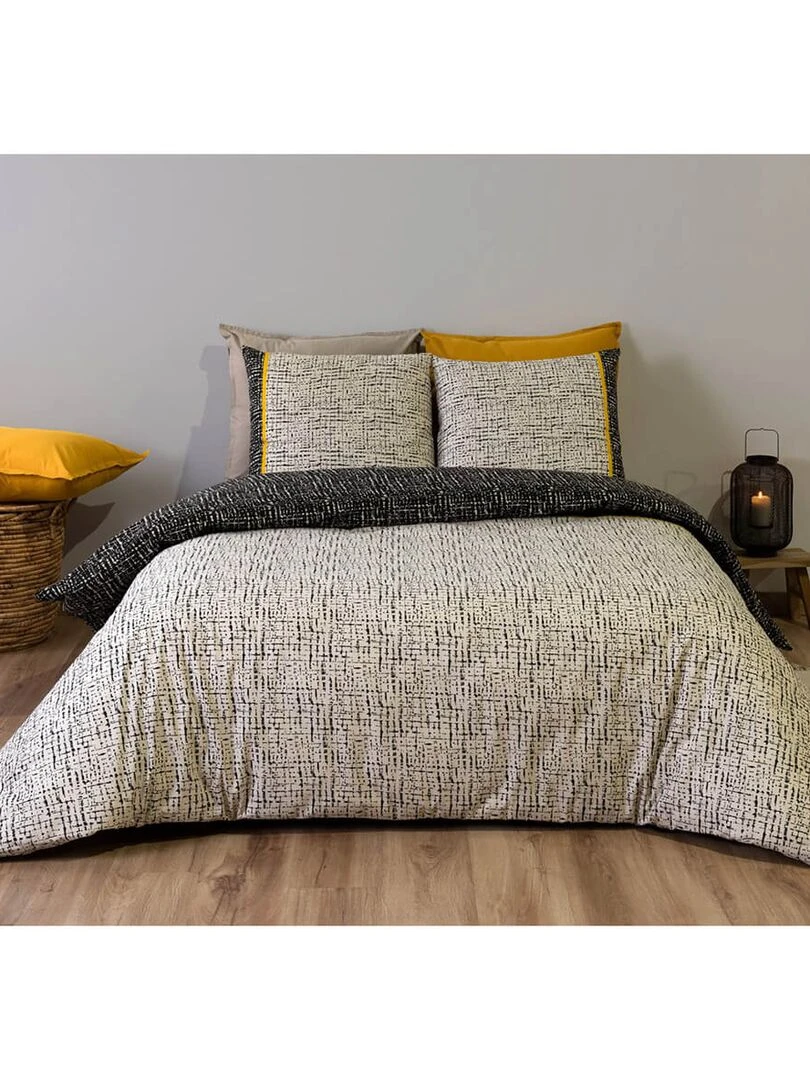 Housse de couette 260x240 Vulcane + 2 taies 100% coton 57 fils Gris
