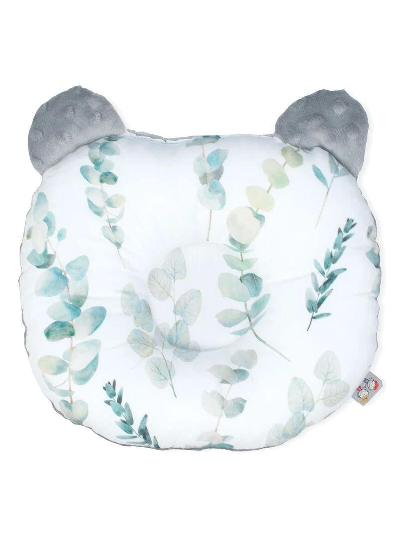 Coussin anti tête plate réversible en minky Eucalyptus Gris