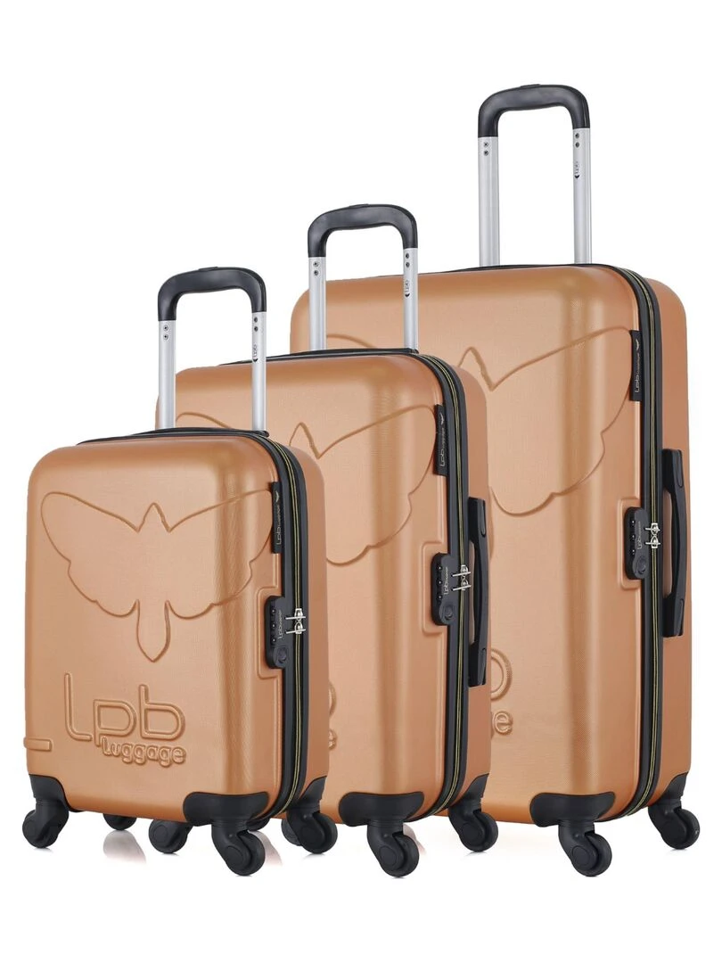 LPB LUGGAGE SET DE 3 ABS NORINE A 4 ROUES Orange