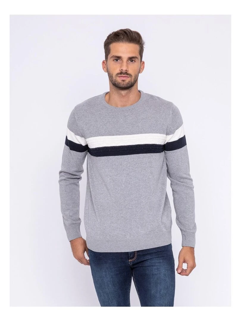 Pull col rond LUFAROL Gris clair