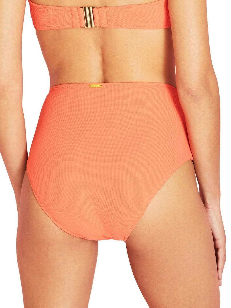 Bas maillot de bain slip taille haute Miami Orange corail