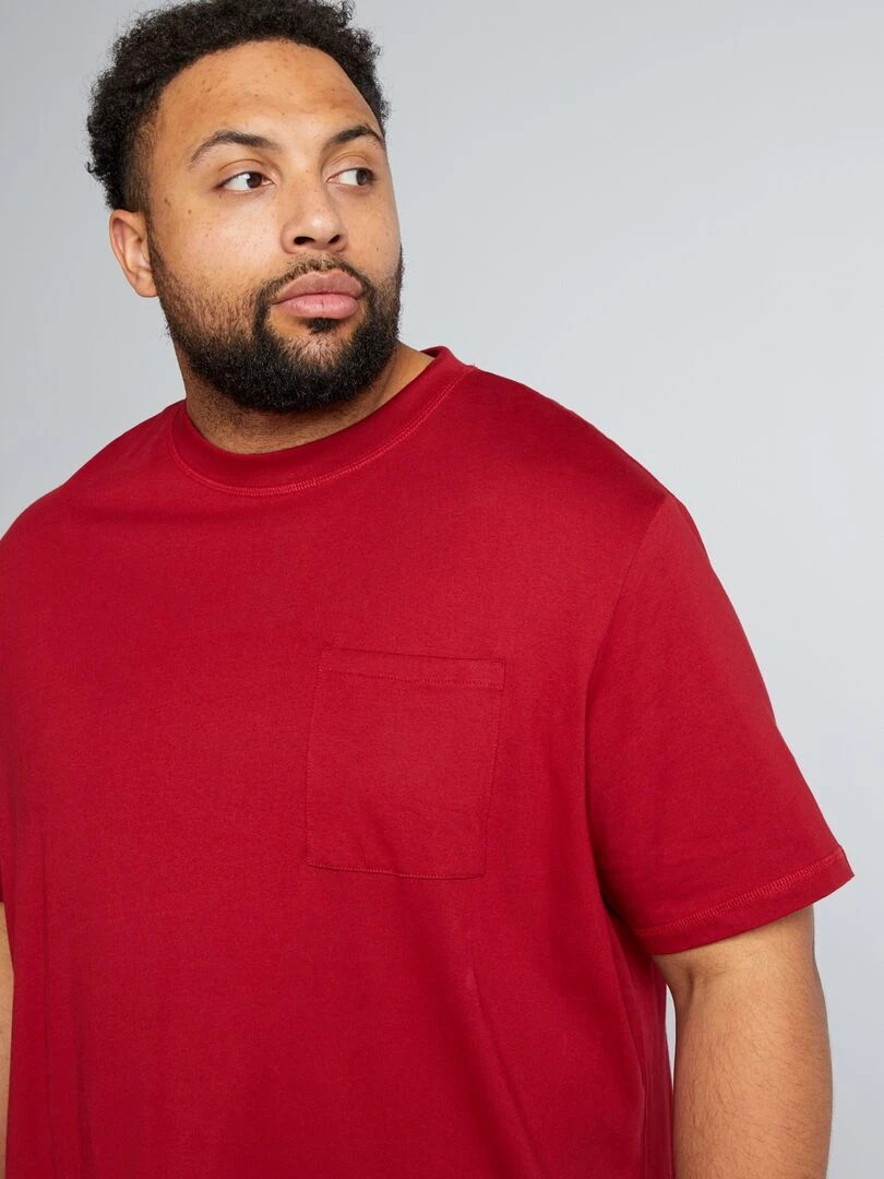 T shirt en jersey uni   Rouge