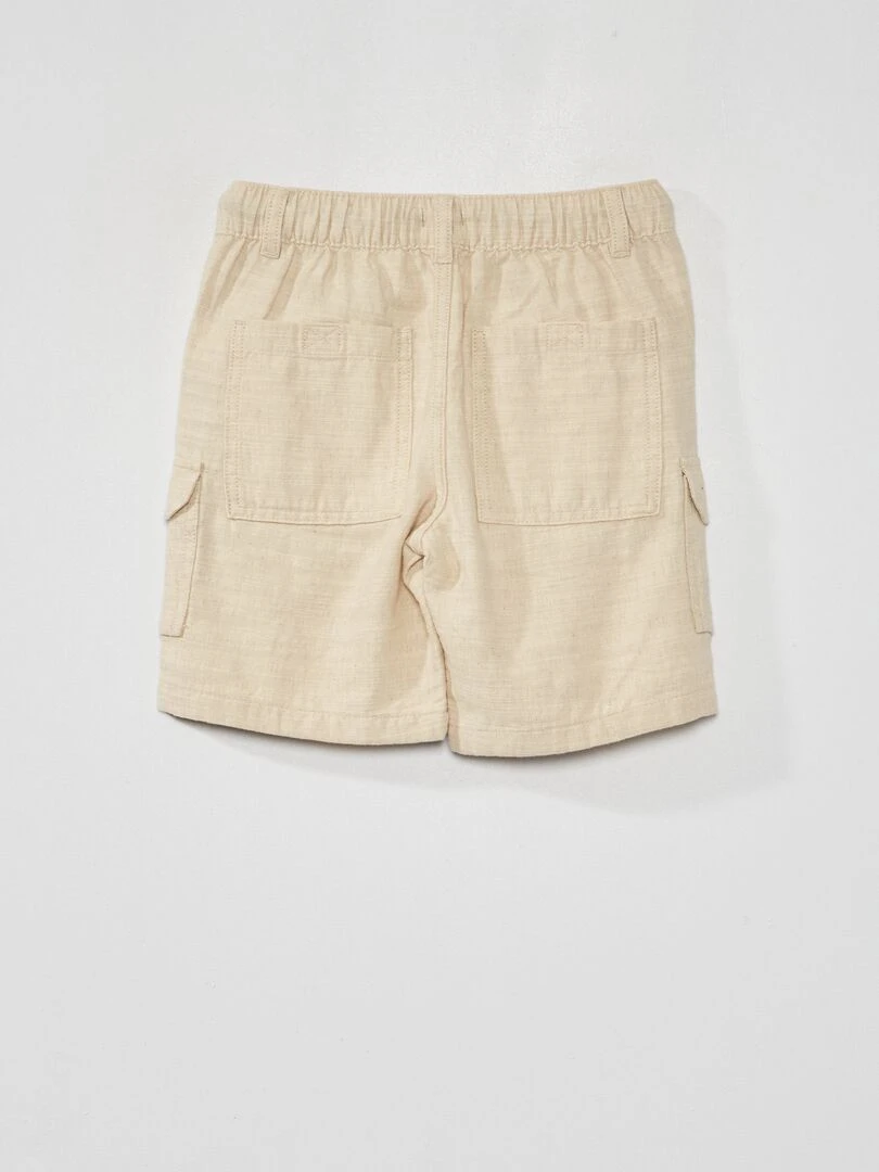 Bermuda uni avec lin Beige