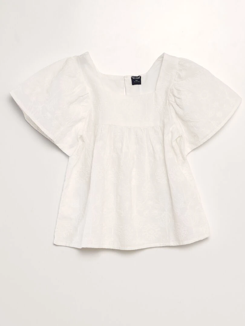 Blouse avec broderie blanc