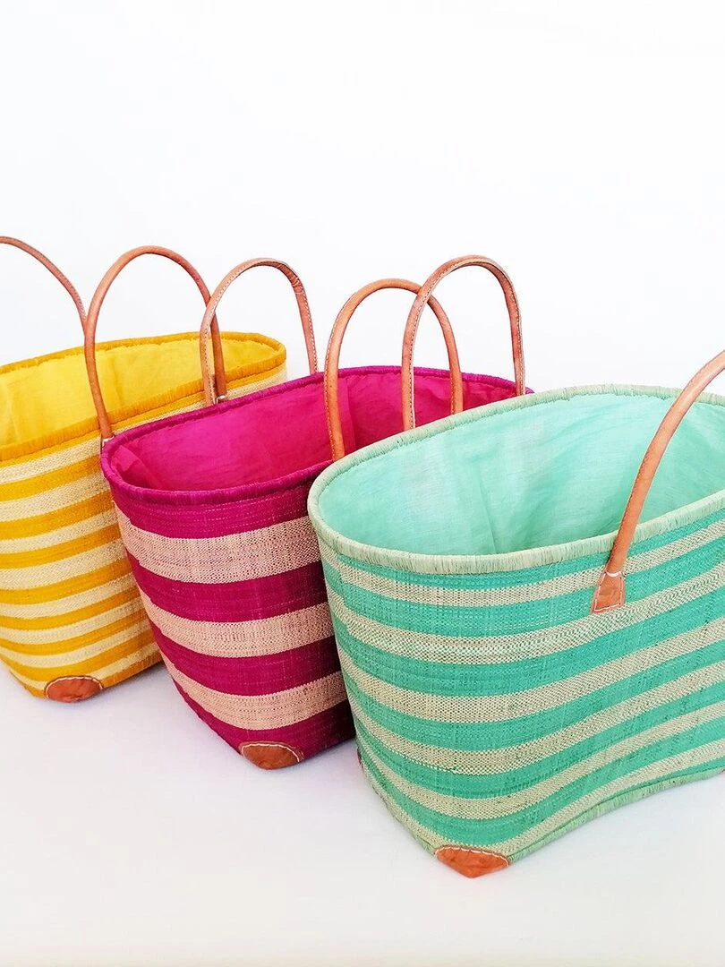 Panier Ambanja GM Fuchsia avec pochon Rose