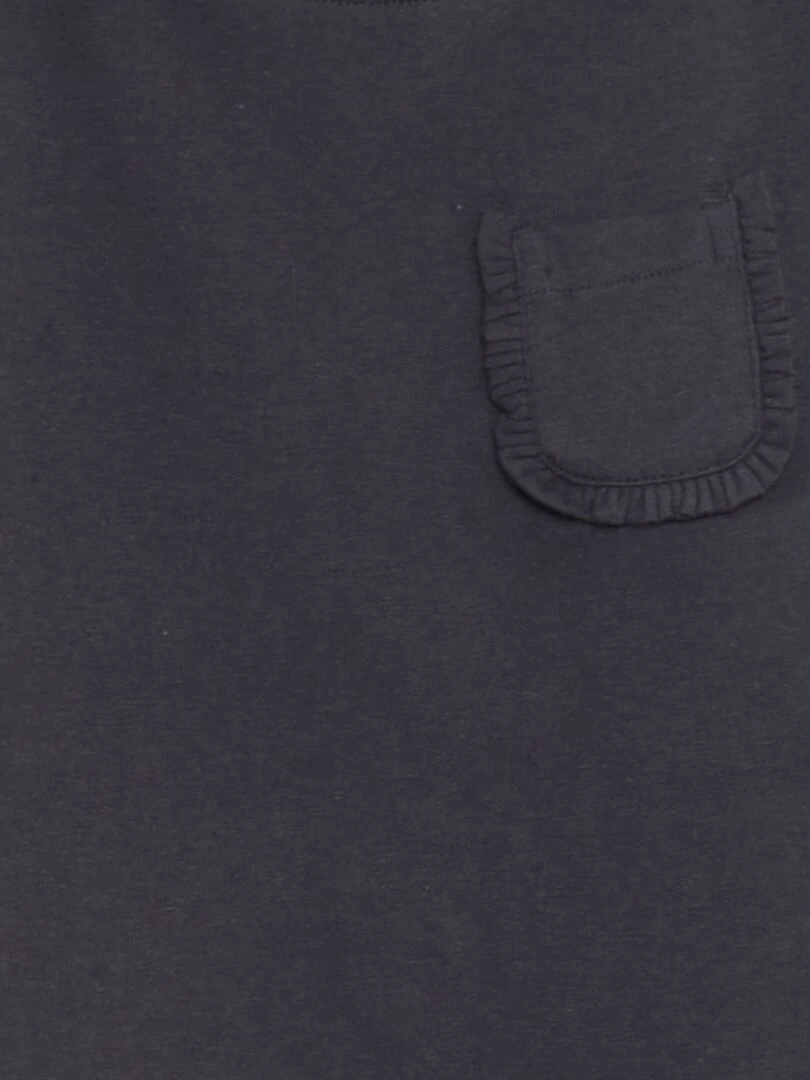 T shirt uni avec poche Noir