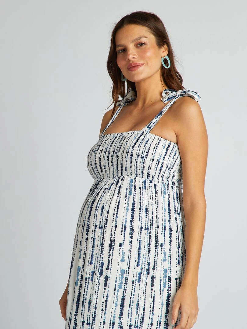 Robe grossesse à coupe longue BLANC
